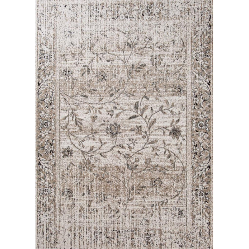 Ophelia & Co. Leroy Floral Beige Area Rug